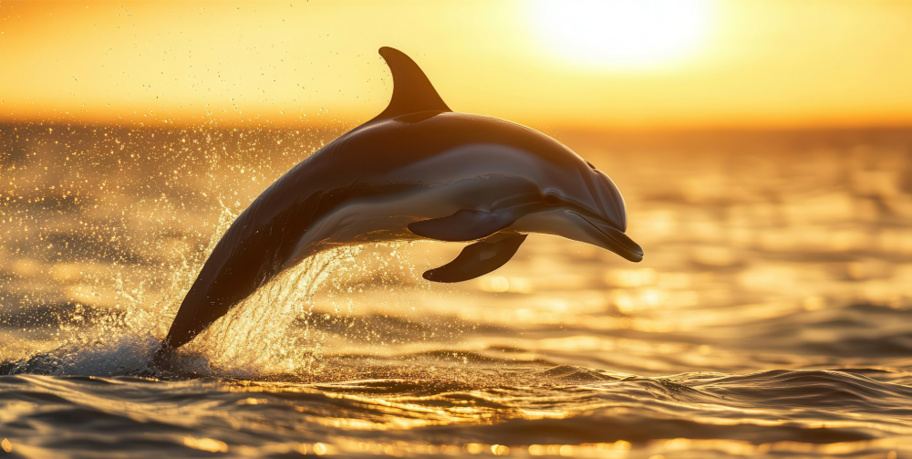Dolphin jumping out of the sea